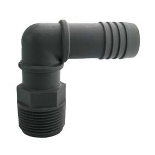 Combination Pipe Elbow, 3/4 in, MPT x Insert, 90 deg Angle, Polypropylene, Gray