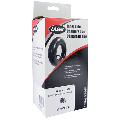 Laser Key Products 41322 Inner Tube, Straight Stem Valve, Butyl Rubber, For: 13 in Tire