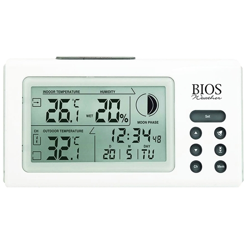 Thermo Hygrometer, Digital, 32 to 122 deg F Indoor, -4 to 140 deg F Outdoor, 20 to 95 % Humidity Range