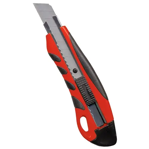 Auto-Lock Knife, 18 mm W Blade, Soft Touch Grip Handle