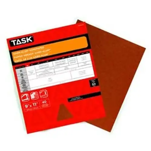 Garn-Alum Sandpaper, 11 in L, 9 in W, Very Fine, 280 Grit, Aluminum Oxide Abrasive - pack of 50