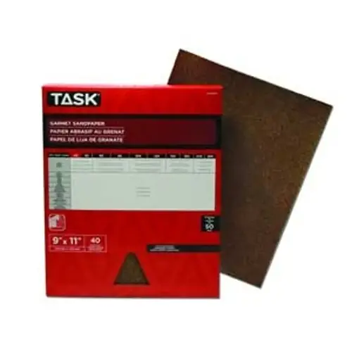 Sandpaper, 11 in L, 9 in W, Medium, 60 Grit, Garnet Abrasive - pack of 50