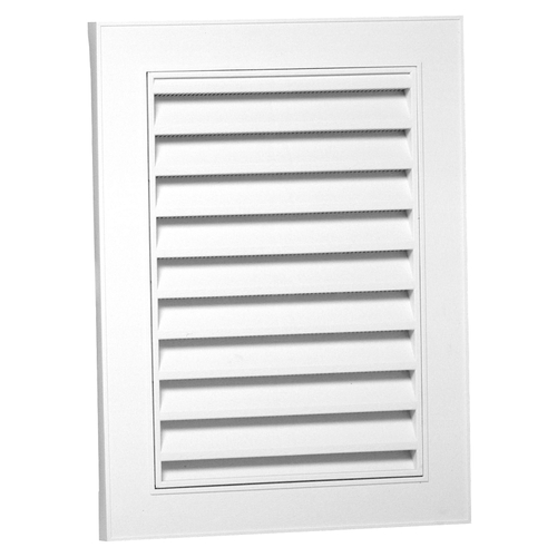 Gable Vent, 17.24 in L, 23-1/4 in W, Polypropylene, White