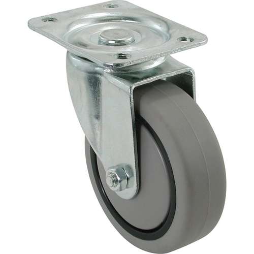 Swivel Wheel Caster, 3 in Dia Wheel, 180 lb Load, Thermoplastic Rubber, Gray