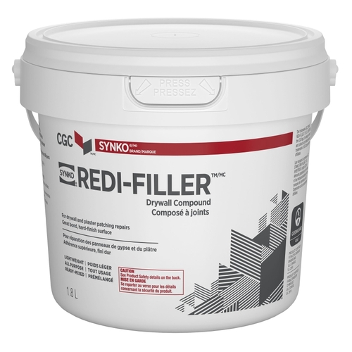 Redi-Filler Drywall Compound, Paste, Off White, 1.8 L
