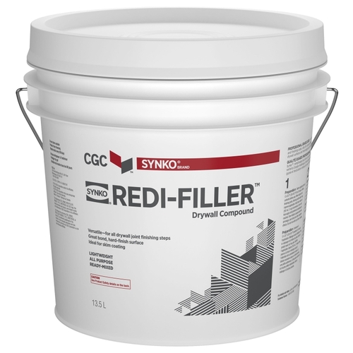 Redi-Filler Drywall Compound, Paste, Off White, 13.5 L