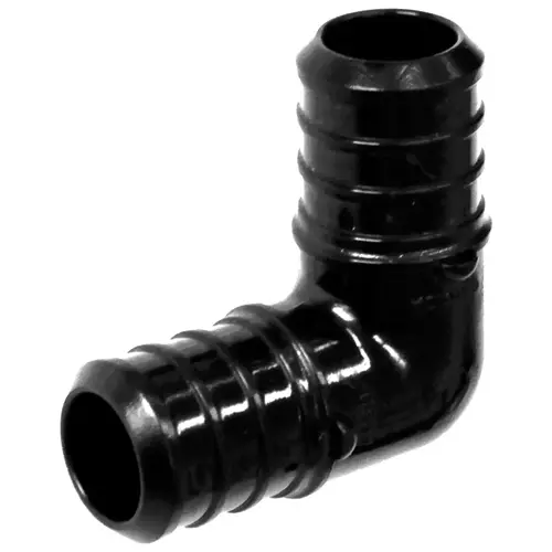 Tube El, 3/4 in, 90 deg Angle, Poly, Black