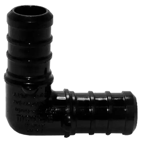 Tube El, 1/2 in, 90 deg Angle, Poly, Black