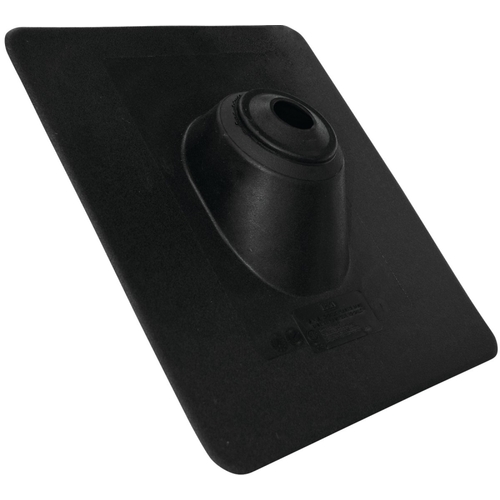 No-Calk Series Roof Flashing, 16 in OAL, 14 in OAW, 1-1/4 to 1-1/2 in Pipe, Thermoplastic Black