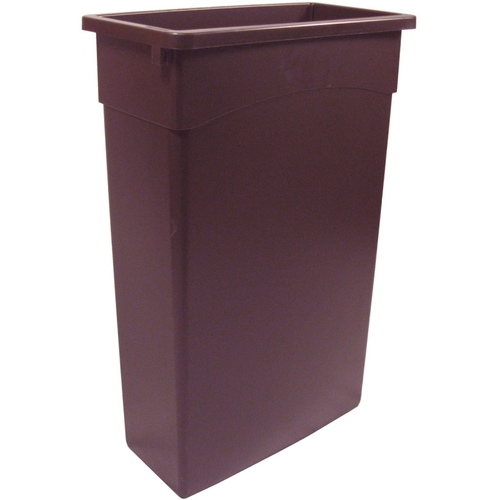 CONTINENTAL COMMERCIAL PRODUCTS 8322BN Trash Receptacle, 23 gal, Plastic, Brown