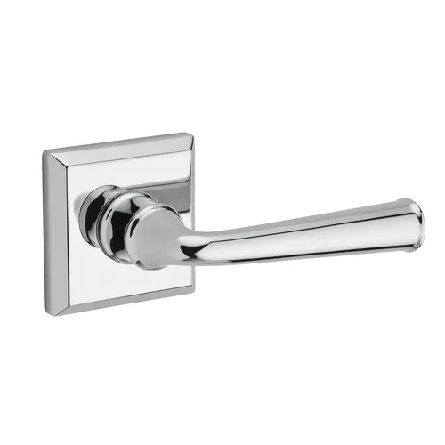 Passage Federal Lever and Traditional Square Rose with 6AL Latch and Dual Strike Bright Chrome Finish