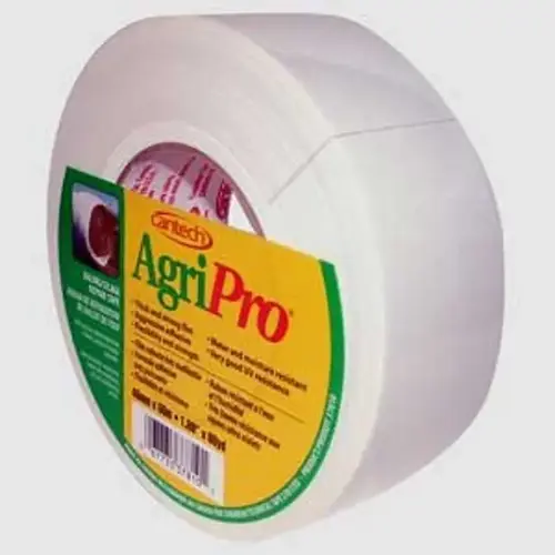 AgriPro 378-10 Baling Tape, 60 yd L, 1.88 in W, Polyethylene Backing, White