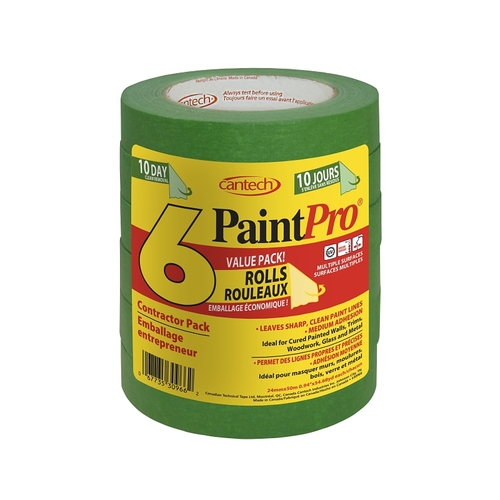 PAINTPRO 309662450 TAPE MASKING GREEN 24MM X 50M - pack of 6