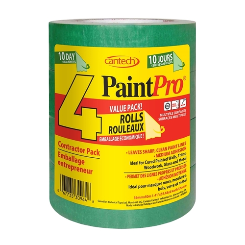 PAINTPRO 309643650 TAPE MASKING GREEN 36MM X 50M - pack of 4