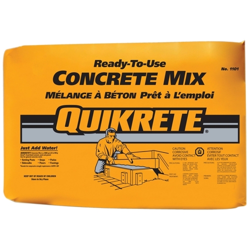 Quikrete 110125 Concrete Mix, Gray/Gray Brown, Granular, 25 kg Bag