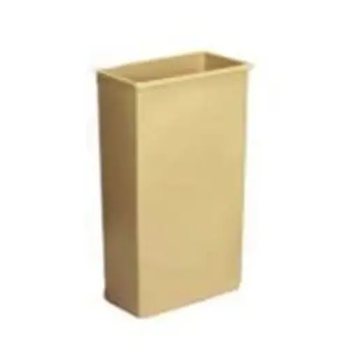 Trash Receptacle, 23 gal, Plastic, Beige