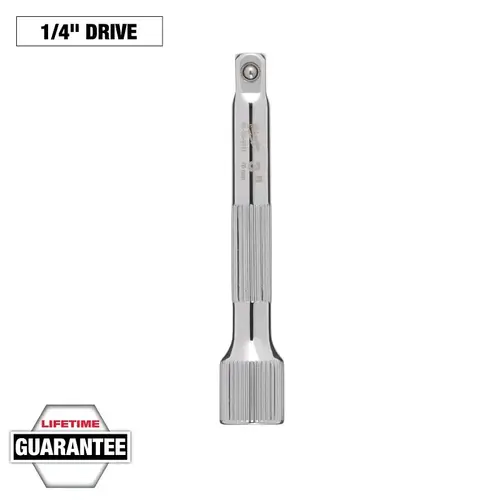 Extension Drive, 1/4 in Drive, 3 in L, Chrome Plated