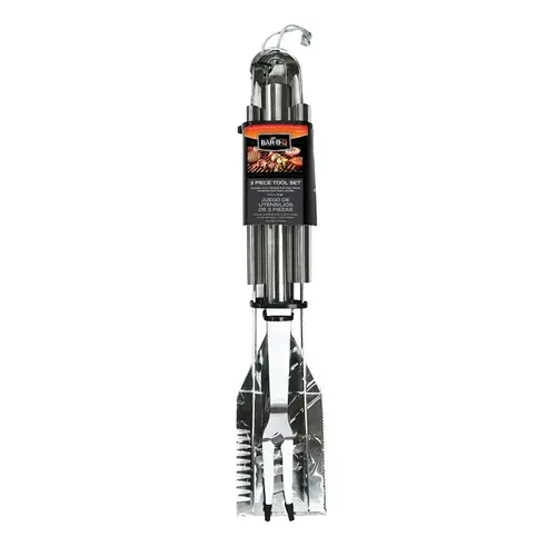 MR. BAR-B-Q 02083YNST 3-Piece Tool Set, Stainless Steel Blade, Stainless Steel