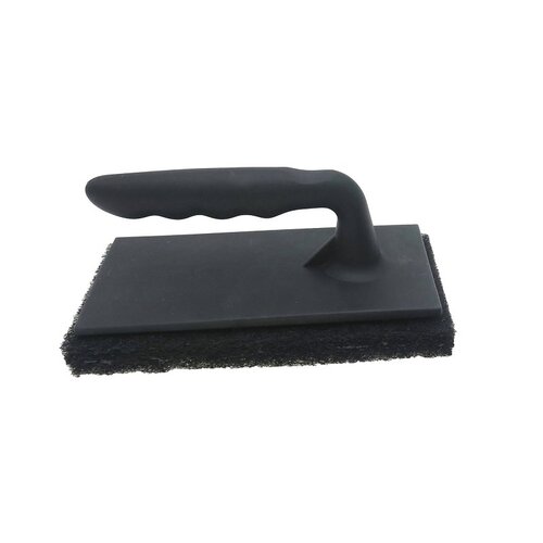 MR. BAR-B-Q 06467Y Oversized Grill/Griddle Scrubber with Replacement Pad, 8 in L Brush, 4 in W Brush, Nylon Bristle