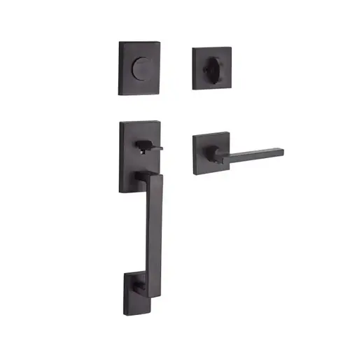 Full Dummy La Jolla Handleset Square Lever and Contemporary Square Rose Venetian Bronze Finish