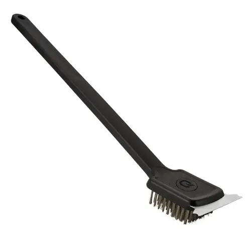 Grill Brush, Stainless Steel Bristle, Stainless Steel Handle, 18 in L