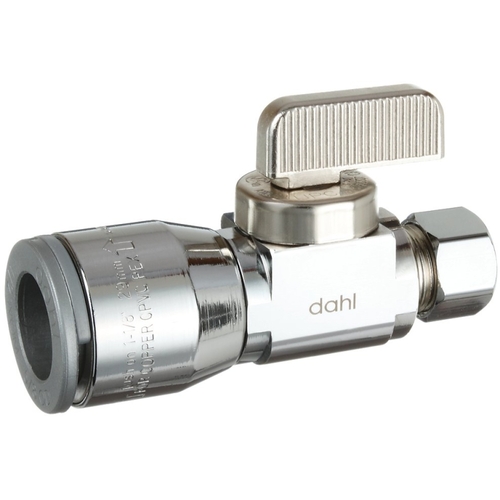 Dahl Brothers 511-QG3-30 Supply Stop Valve, 1/4, 1/2 in Connection, Compression, Manual Actuator, Brass Body