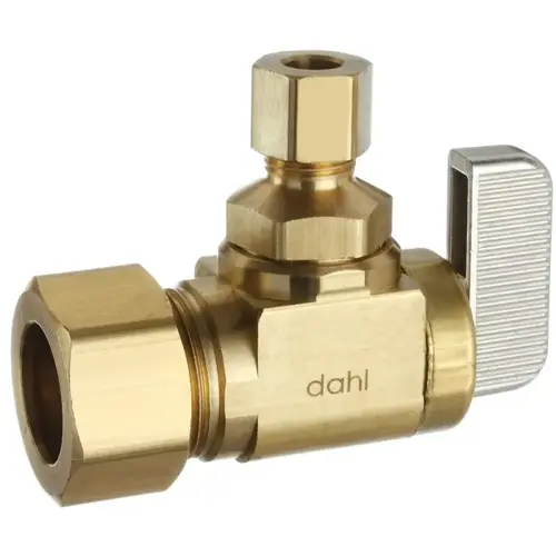 mini-ball 621-33-30-BAG Stop Valve, 5/8 x 1/4 in Connection, Compression, 250 psi Pressure, Manual Actuator Brass