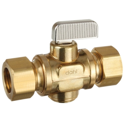 mini-ball -BAG In-Line Stop and Isolation Valve, 5/8 in Connection, Compression, 250 psi Pressure