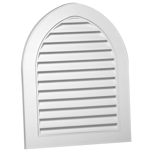 Gable Vent, 21-3/4 in L, 27-1/2 in W, Polypropylene, White
