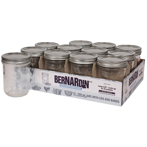 BERNARDIN 20500 Wide Mouth Mason Jar, 500 mL