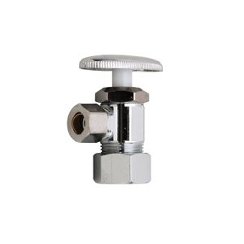 M-Line Series Angled Shut-Off Valve, 3/8 x 5/8 in Connection, Compression, Brass Body Chrome