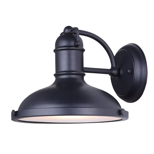 Outdoor Down Light, 120 V, 60 W, Incandescent Lamp, Steel Fixture, Black