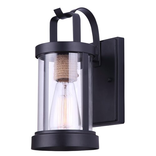 DELANO Outdoor Light, 120 V, 60 W, Type A Lamp, Metal Fixture, Black Fixture, Matte Fixture