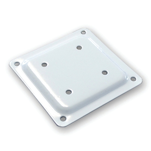 Fixplak 44 Series Base Plate, Steel, White, Powder-Coated