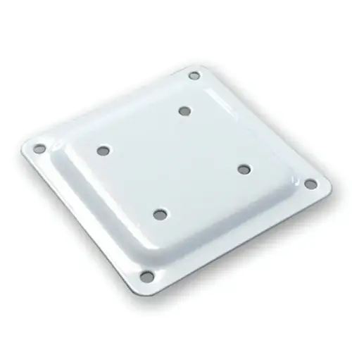 Fixplak 44 Series Base Plate, Steel, White, Powder-Coated