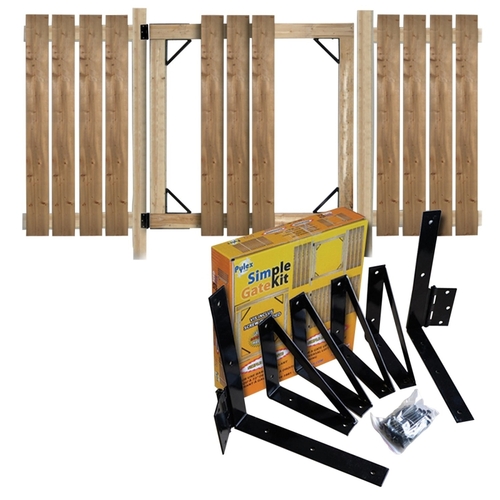 Simple Gate Kit, Steel, Black, Powder-Coated, For: 2 x 4 in or 2 x 3 in Structures