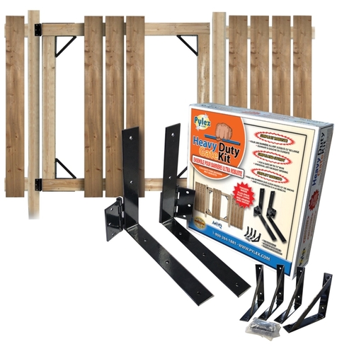 Pylex 11051 Heavy-Duty Gate Kit, Steel, Black, Powder-Coated, For: 2 x 4 in or 2 x 3 in Structures