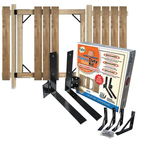 Heavy-Duty Gate Kit, Steel, Black, Powder-Coated, For: 2 x 4 in or 2 x 3 in Structures