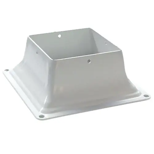 Base 44 Post Base, 3-1/2 x 3-1/2 in Post, Steel, White, Powder-Coated