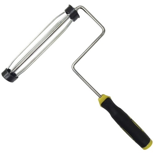 Paint Roller Cage, 9-1/2 in L Roller, Rubber Handle, Black Handle