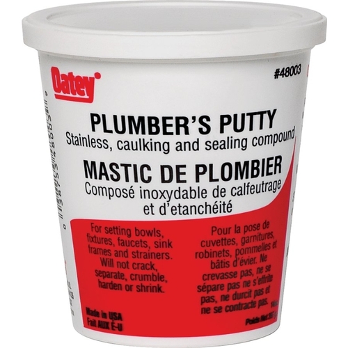 Plumbers Putty, Solid, Off-White, 414 mL Plastic Container