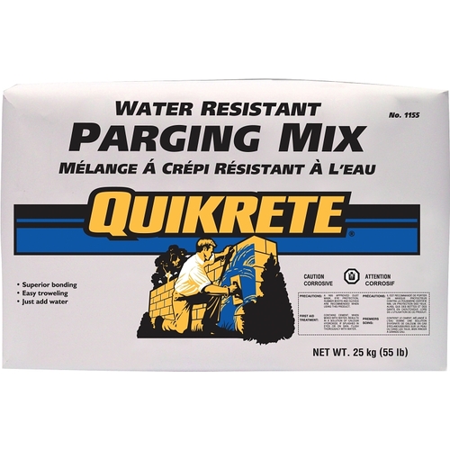 Quikrete 115525 Parging Mix, Brown/Gray, Granules, 25 kg Bag