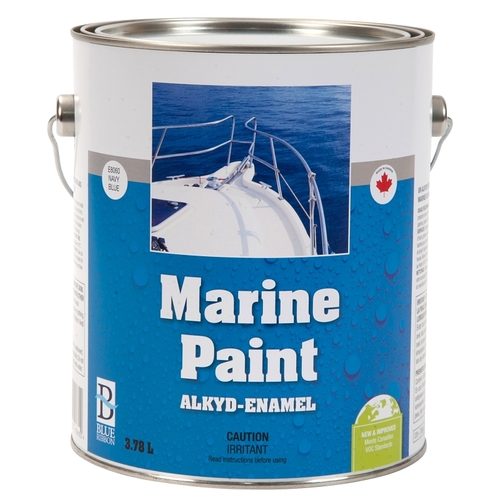 E8060-3.78 Marine Paint, Gloss Sheen, Navy Blue, 3.78 L, Can