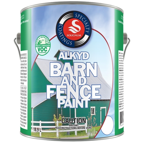 E4800-00-3.78 Barn & Fence Paint, Gloss Sheen, White, 3.78 L