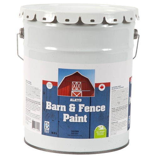 UCP Paints 480000-20-SOL E4800-00-18.9 Barn & Fence Paint, Gloss Sheen, White, 18.9 L