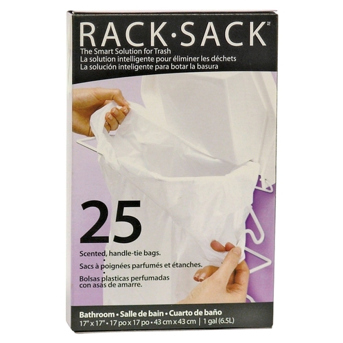 Rack Sack Garbage Bag, White - pack of 25
