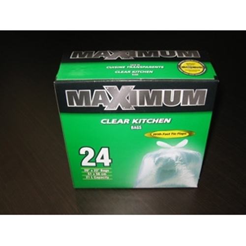 MAXIMUM 26324 Recycling Bag, Clear - pack of 24