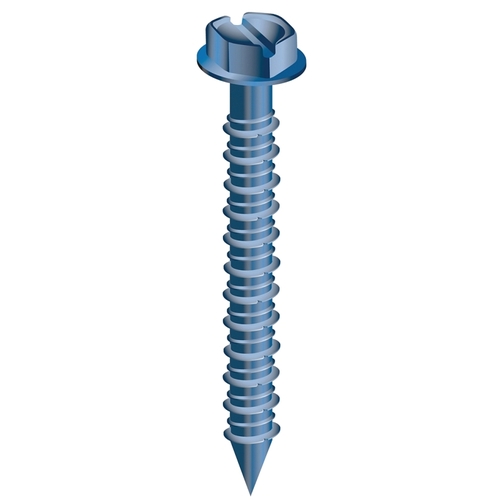 Screw, 1/4 in Thread, 1-1/4 in L, Hex, Socket Drive, Steel, Fluorocarbon-Coated - pack of 10