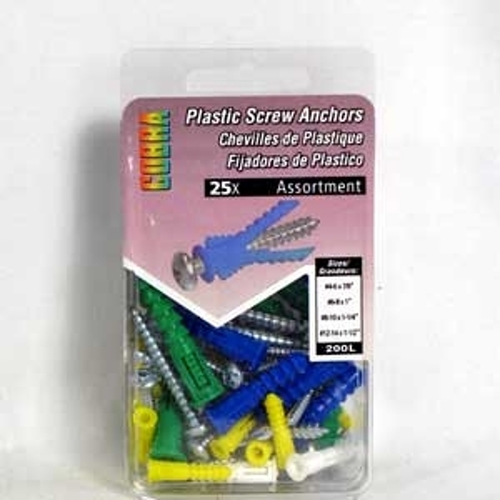 COBRA 200L Screw Anchor Kit, Plastic