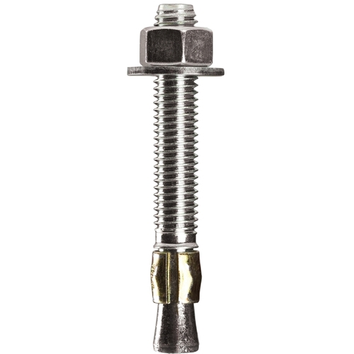 Wedge Anchor, 1/2 in Dia, 3-3/4 in L, 1248 lb, Steel, Plated - pack of 2